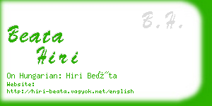 beata hiri business card